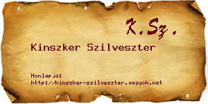 Kinszker Szilveszter névjegykártya