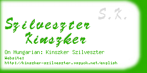 szilveszter kinszker business card